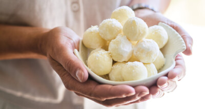 truffels van witte chocolade en limoncello