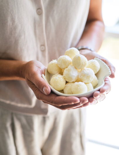 truffels van witte chocolade en limoncello