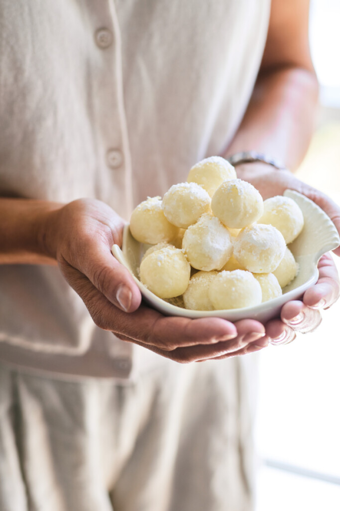 truffels van witte chocolade en limoncello