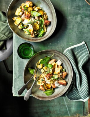 orecchiette met snelle gehaktballetjes