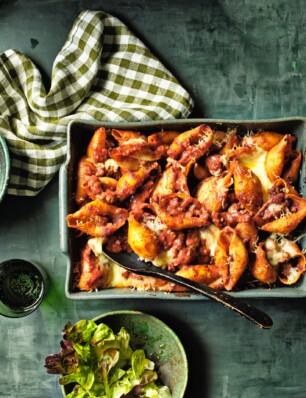 conchiglioni met saucijzenvlees