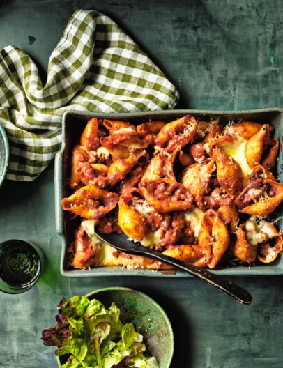 conchiglioni met saucijzenvlees