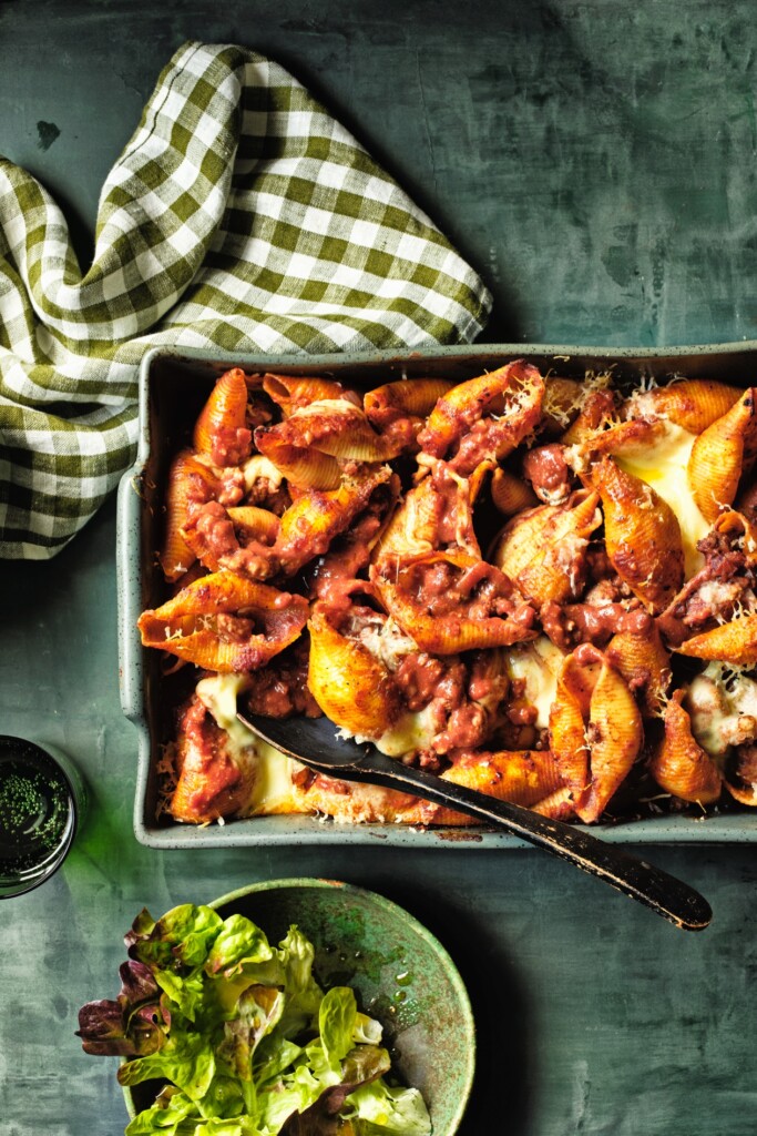 conchiglioni met saucijzenvlees